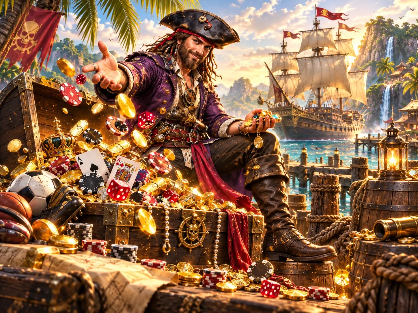 Pirate Bonus Treasure Wheel Jackpot