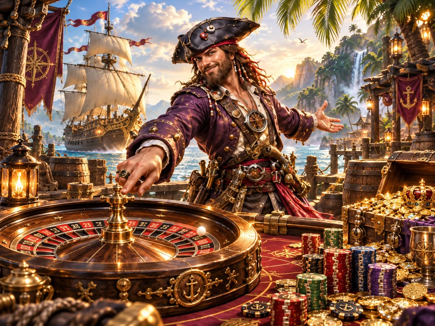 Pirate Roulette Treasure Wheel Jackpot